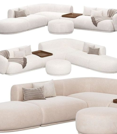 Luxe L-Shape Bouclé Sofa