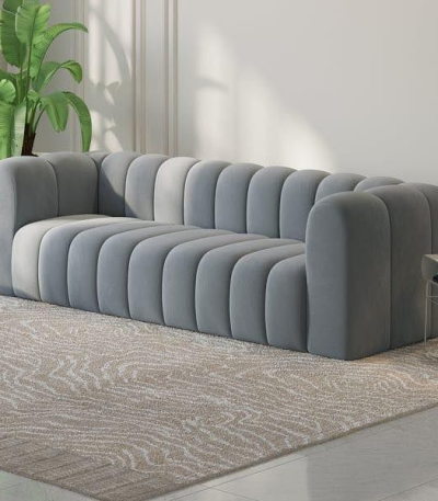 Lux Wave Velvet Sofa