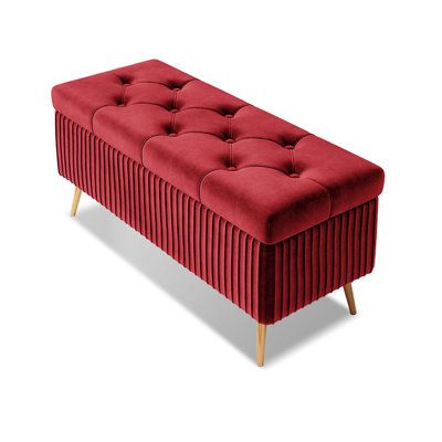 Scarlet Elegance Storage Bench
